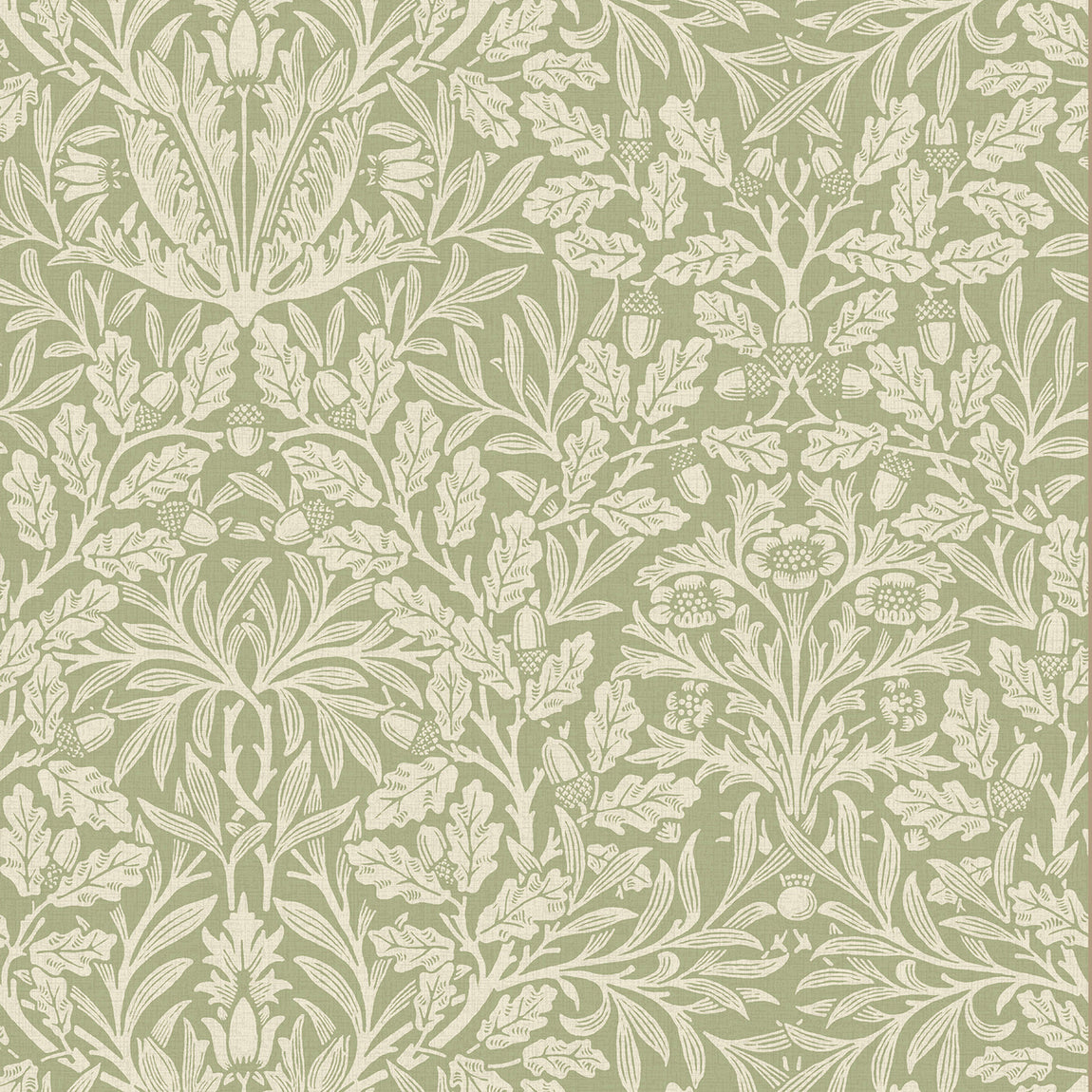 William Morris Acorn Blackout Made To Measure Roller Blind Lichen