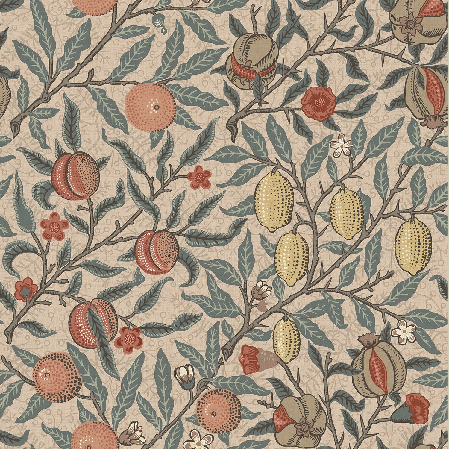 William Morris Fruit Blackout Made To Measure Roller Blind Clay