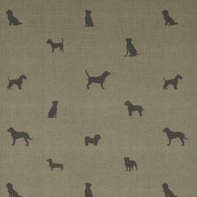ANTE DECOR Woof Printed Cotton Fabric Linen Charcoal