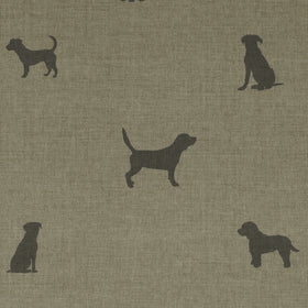 ANTE DECOR Woof Printed Cotton Fabric Linen Charcoal