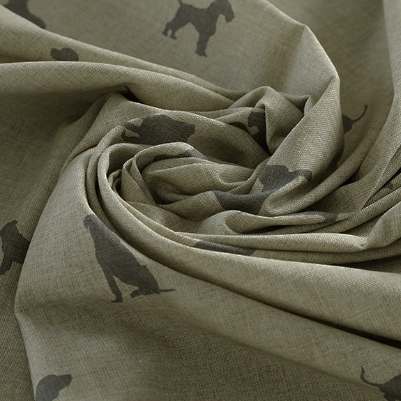 ANTE DECOR Woof Printed Cotton Made To Measure Curtains Linen Charcoal
