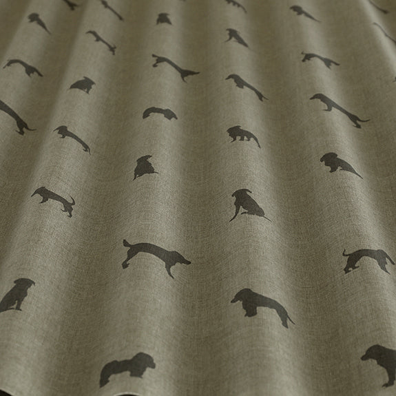 ANTE DECOR Woof Printed Cotton Fabric Linen Charcoal