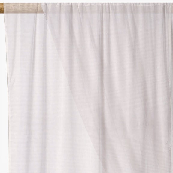 Plain Voile Curtain Fabric White