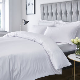 Catherine Lansfield 300 Thread Count Satin Stripe Duvet Cover Bedding Set White