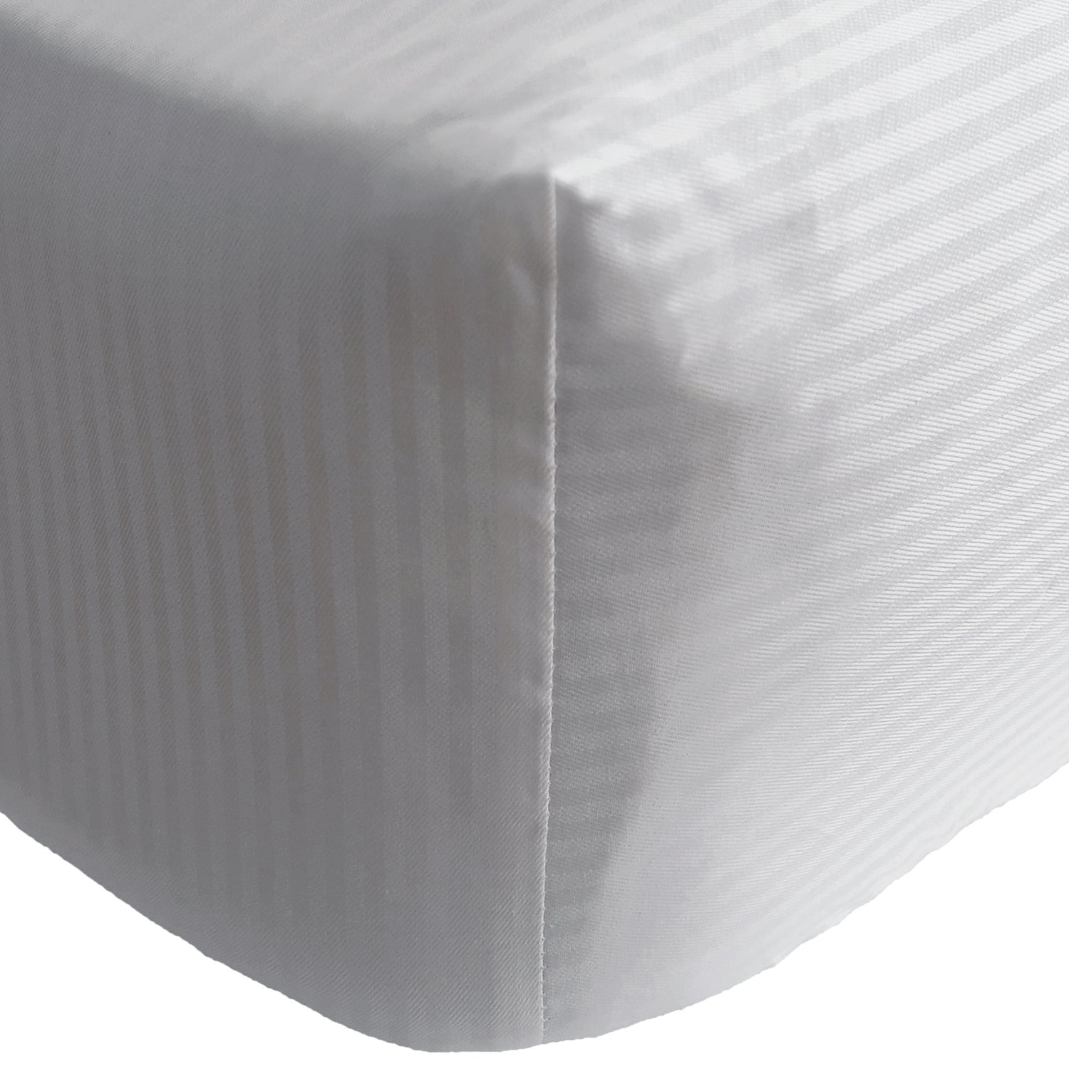 Catherine Lansfield 300 Thread Count Satin Stripe Fitted Sheet Single Grey