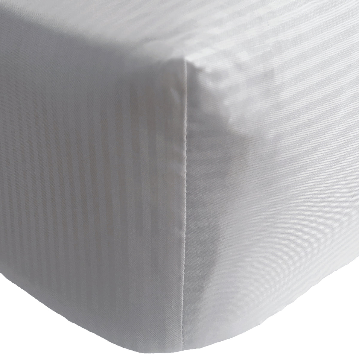 Catherine Lansfield 300 Thread Count Satin Stripe Fitted Sheet Super Kingsize Grey