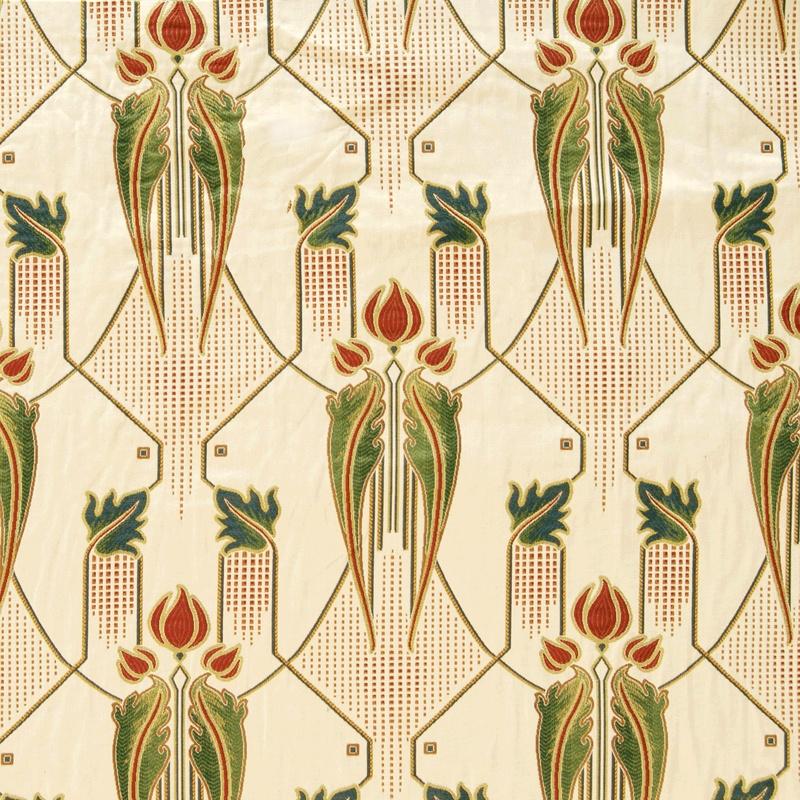 Mackintosh 3300 Curtain Fabric Green/Red