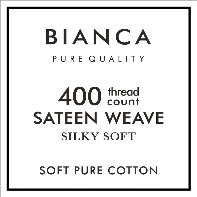 Bianca Cotton 400 Thread Count Bed Linen Fitted Sheet Dove Grey