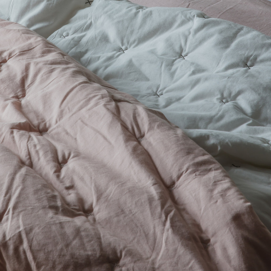 Cotton Stitch 240cm x 260cm Bedspread White Blush