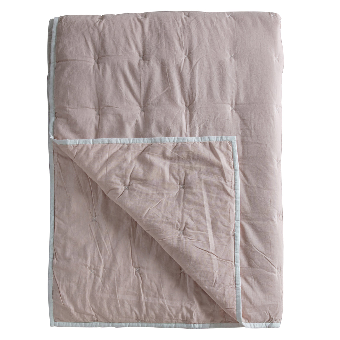 Cotton Stitch 240cm x 260cm Bedspread White Blush