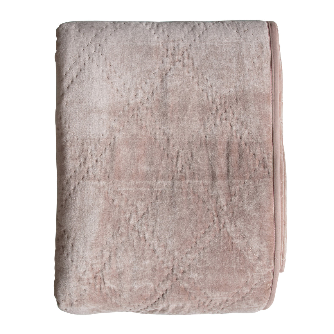 Quilted Cotton 240cm x 260cm Bedspread Blush