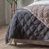 Quilted Cotton 240cm x 260cm Bedspread Charcoal
