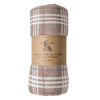 Checkmate Rolled Fleece Throw 140cm x 180cm Taupe