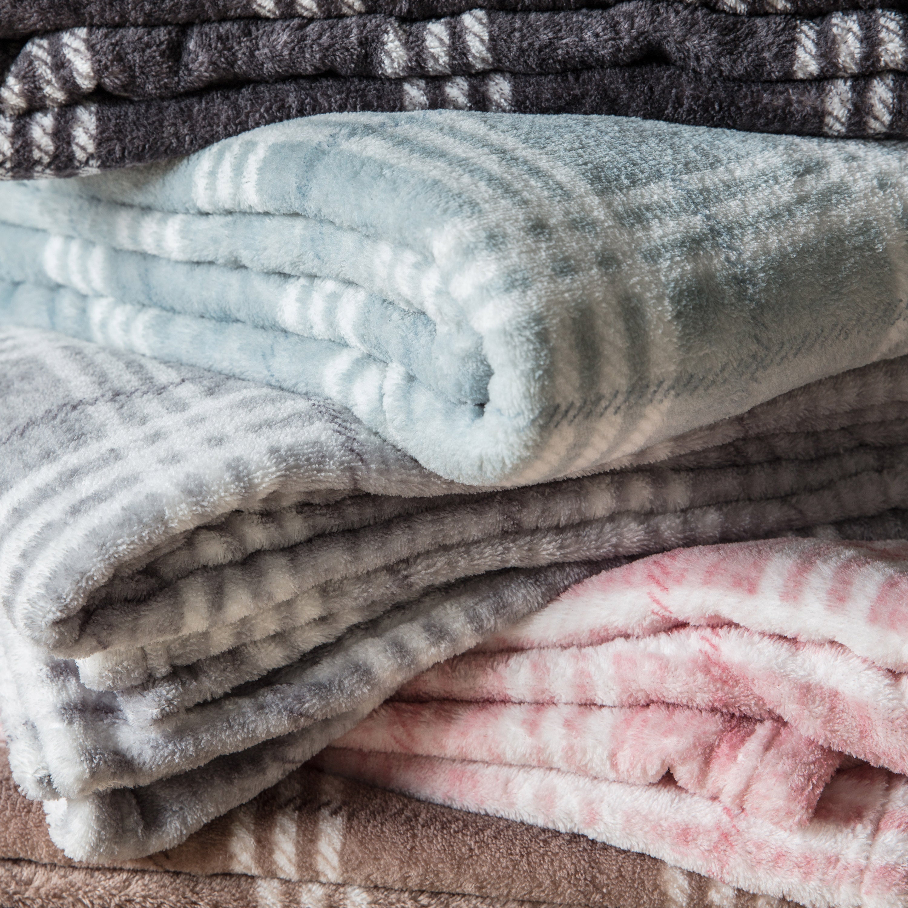 Fleece Material When Roled Checkmate Rolled Fleece Throw in Grey | 4.8 Star Rating | Terrys
