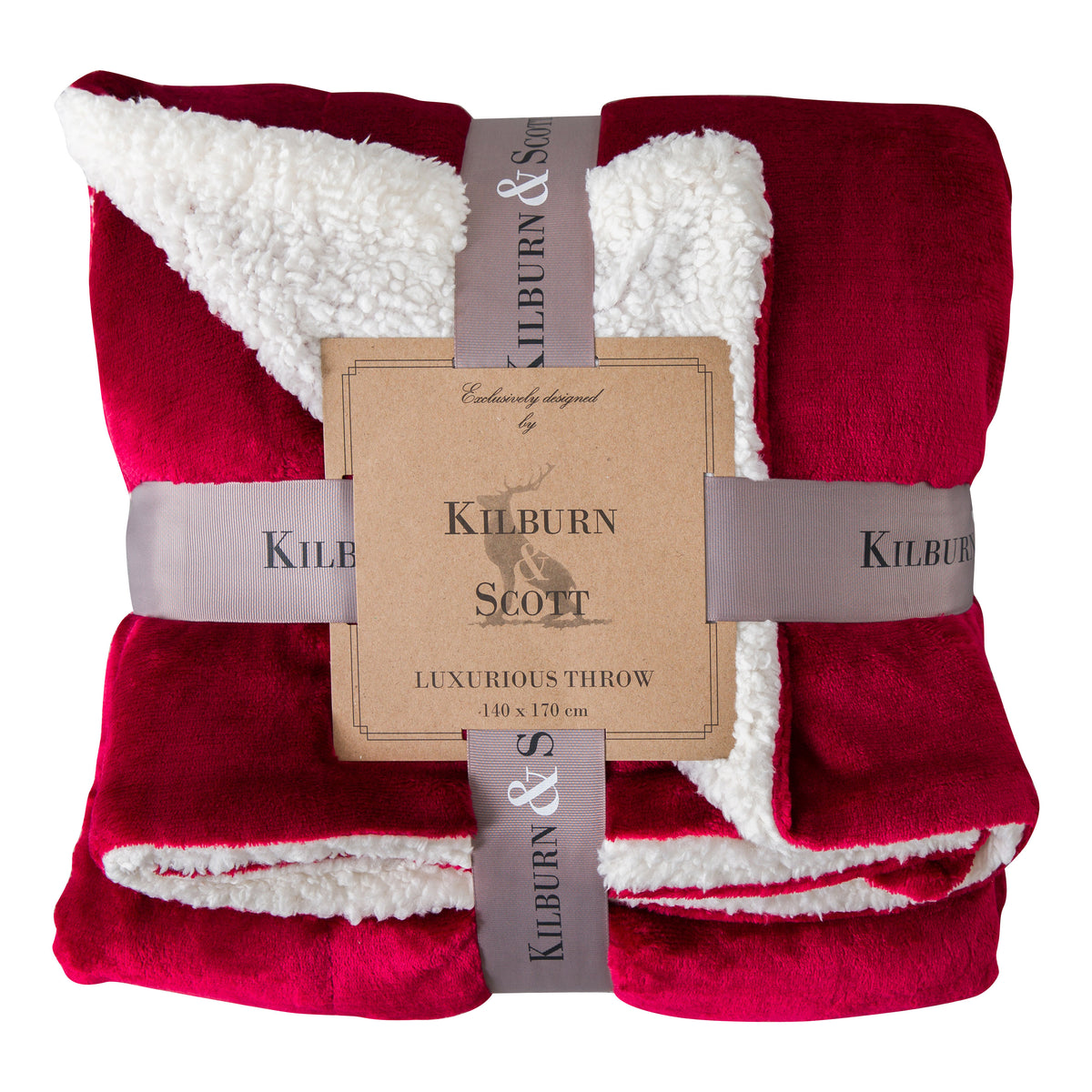 Sterling Sherpa Throw 140cm x 170cm Red