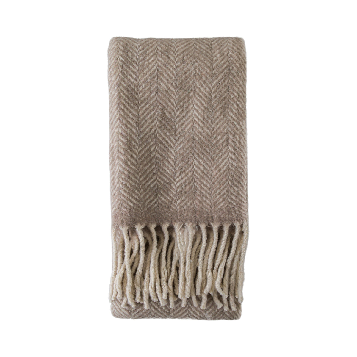 Wool Throw 130cm x 170cm Taupe