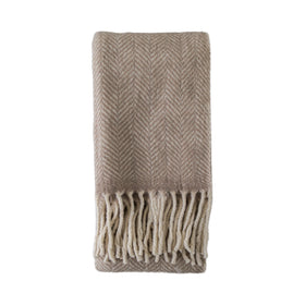 Wool Throw 130cm x 170cm Taupe