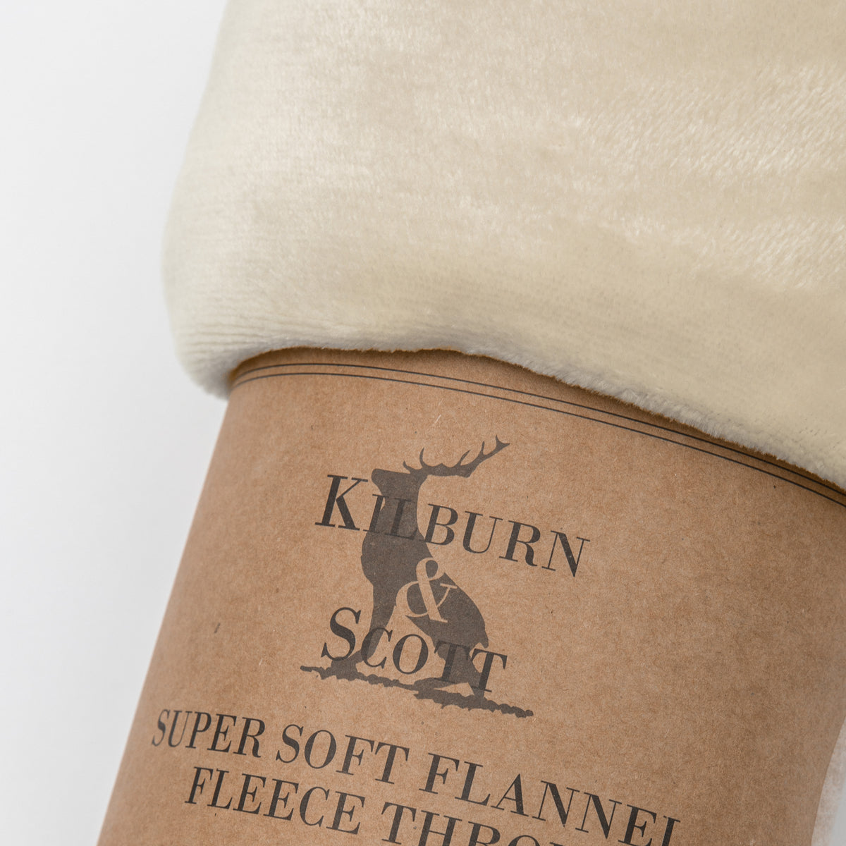 Rolled Flannel Fleece Throw 140cm x 180cm Oatmeal