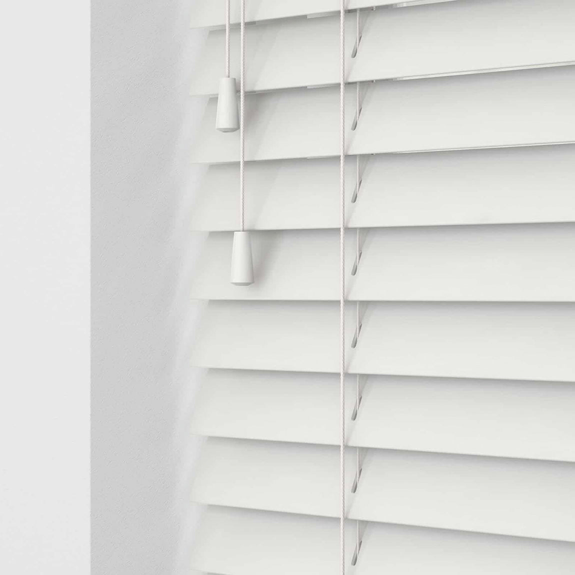 50mm Express String Faux Wooden Venetian Made To Measure Blind White