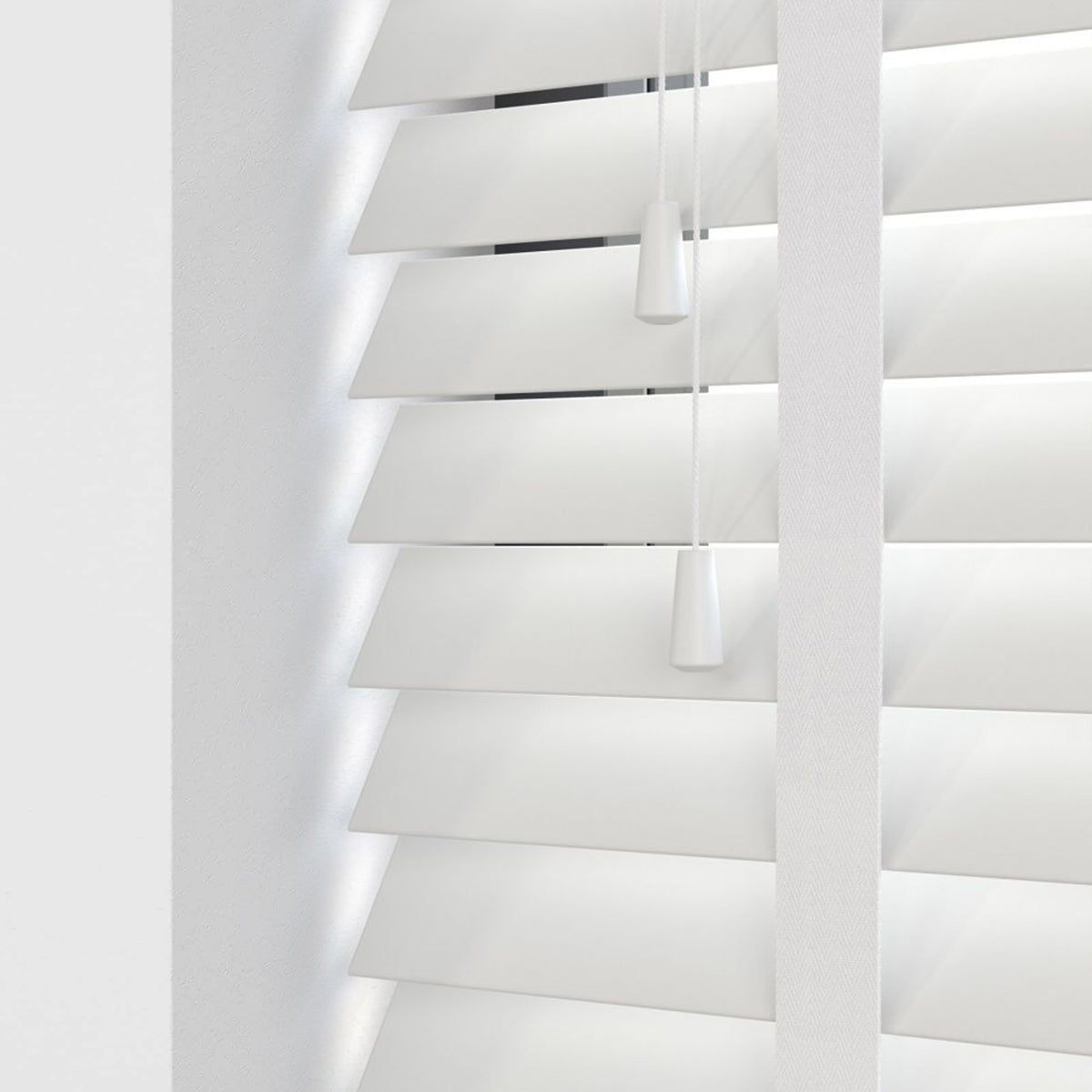 50mm Express Taped Faux Wooden Venetian Made To Measure Blind White