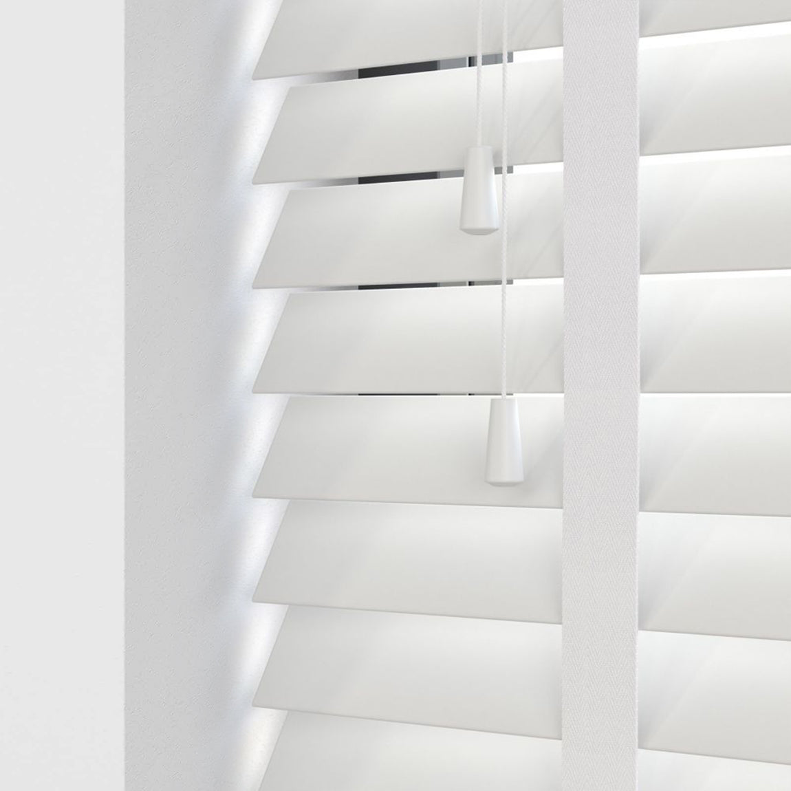 50mm Express Taped Faux Wooden Venetian Made To Measure Blind White