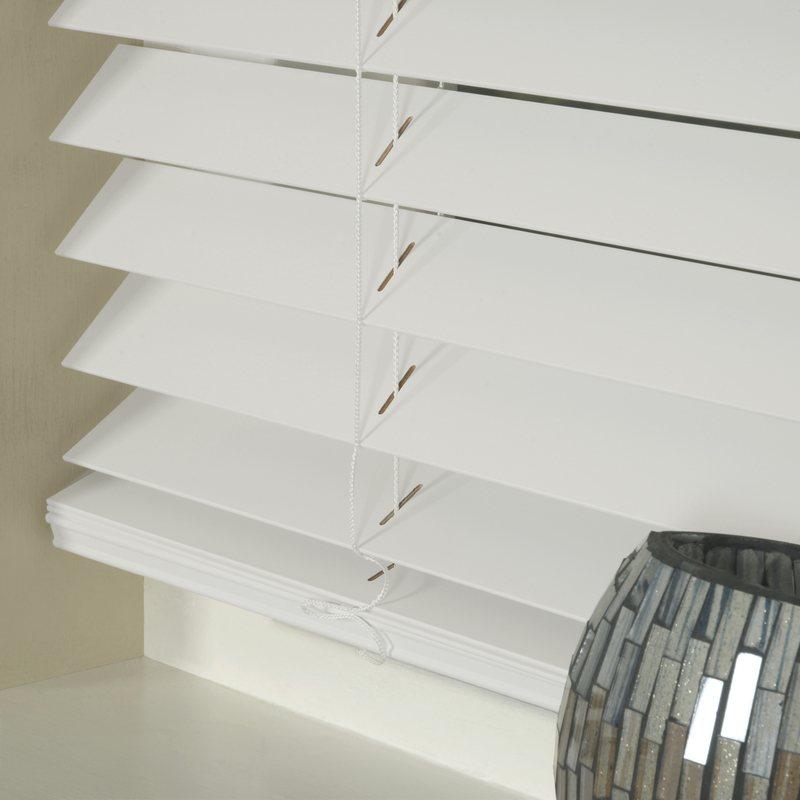 50mm Basswood Wooden Venetian Made To Measure Blind White