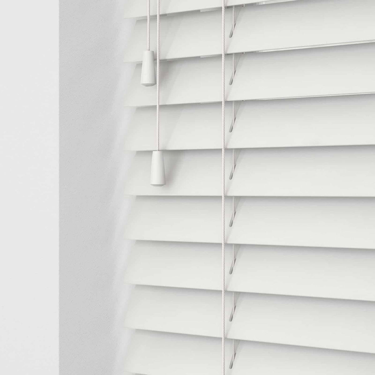 50mm Express String Faux Wooden Venetian Made To Measure Blind White