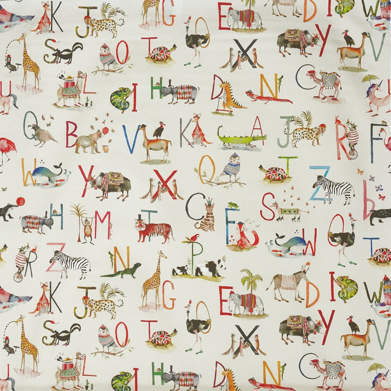 Prestigious Textiles Animal Alphabet Digital Fabric Fudge