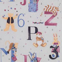 Alphabet Blackout Roller Blind White
