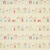 Beach Huts PVC Fabric Pink