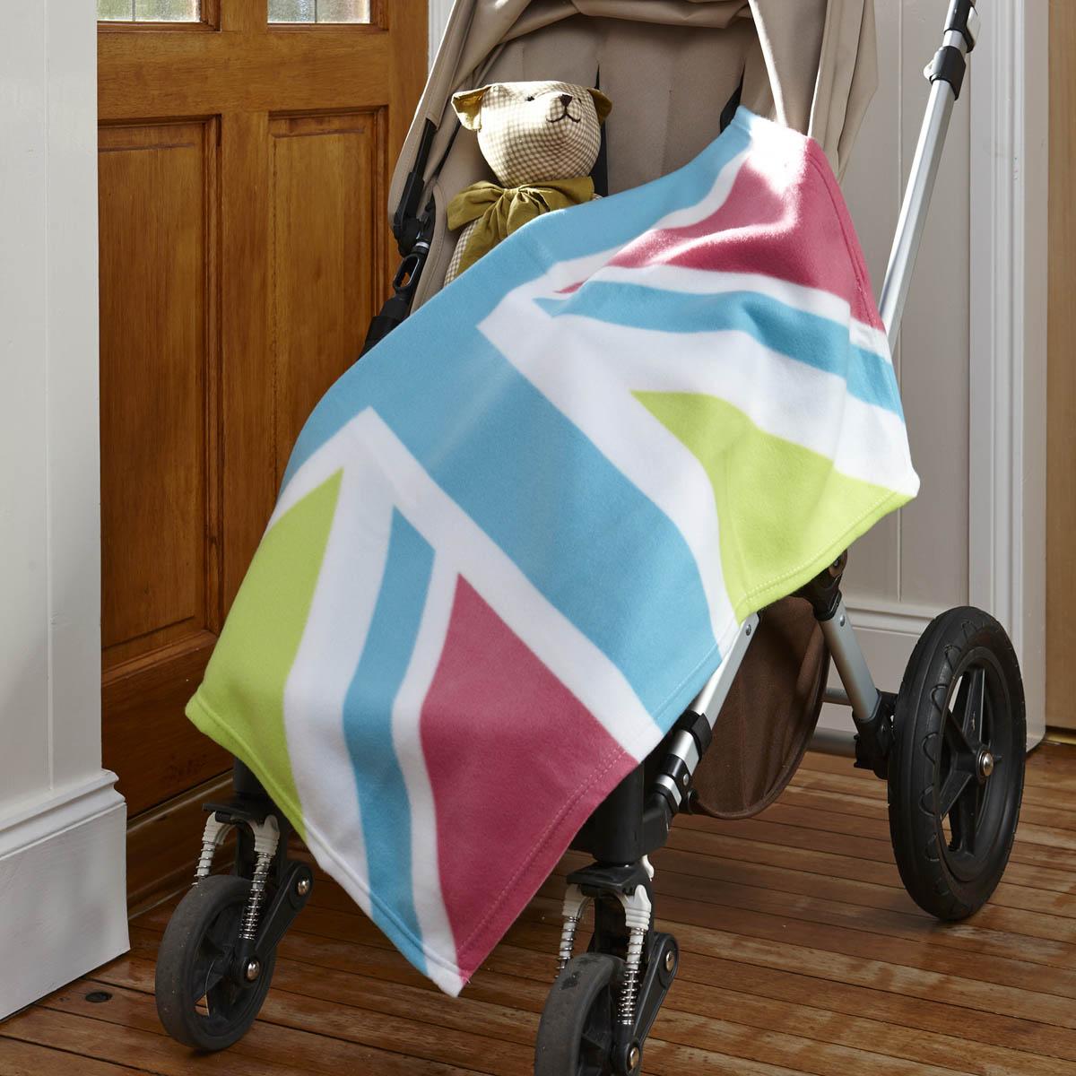 Union Jack Buggy Blanket 100cm X 75cm Pink