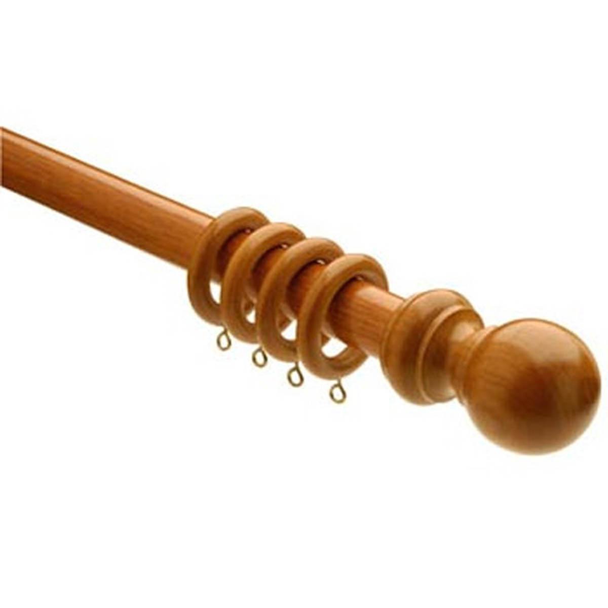 28mm County Wood Curtain Pole Antique Pine