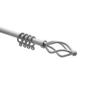 Crown Extendable Curtain Pole Silver