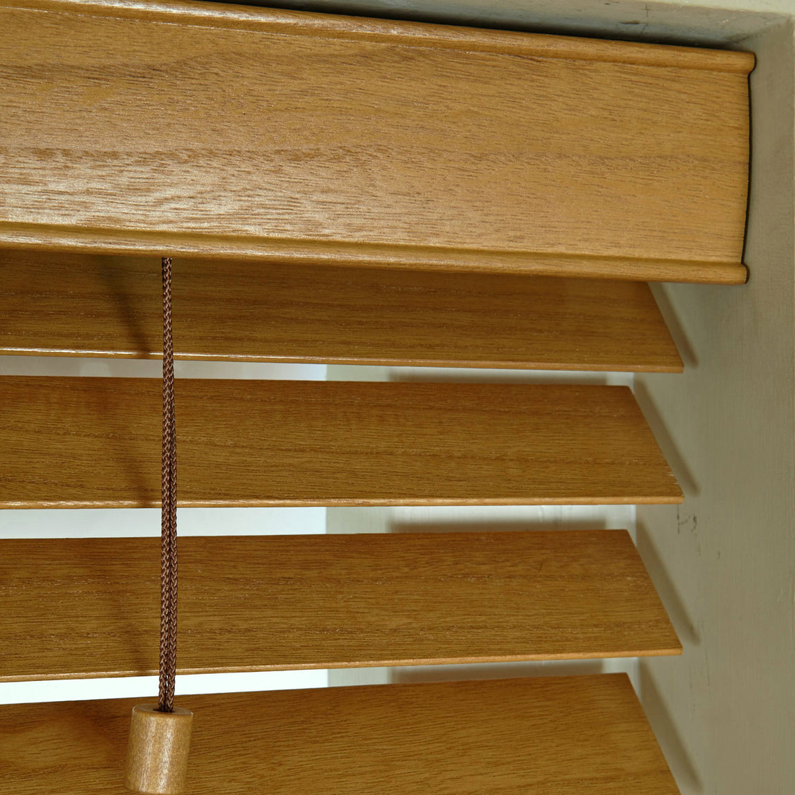 50mm Elementi Wooden Venetian Made To Measure Blind Tuscan Oak