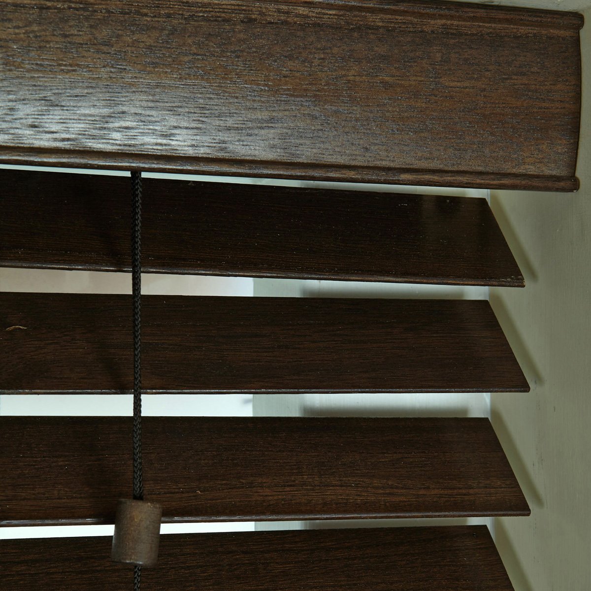 50mm Elementi Wooden Venetian Made To Measure Blind Fired Walnut
