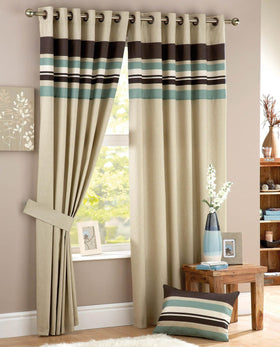 Harvard Ready Made Eyelet Curtains Duckegg