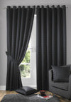 Madison Lined Ready Made Eyelet Curtains Black