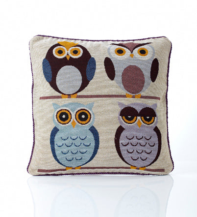Owl Tapestry Filled Cushion 45cm x 45cm Multi