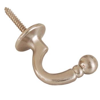 Palma Tie Back Hook Pair Satin Silver