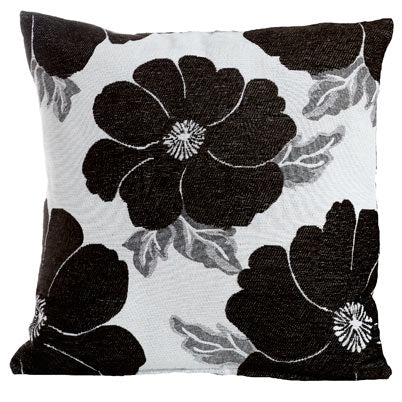 Poppy Chenille Filled Cushion 45cm x 45cm Black