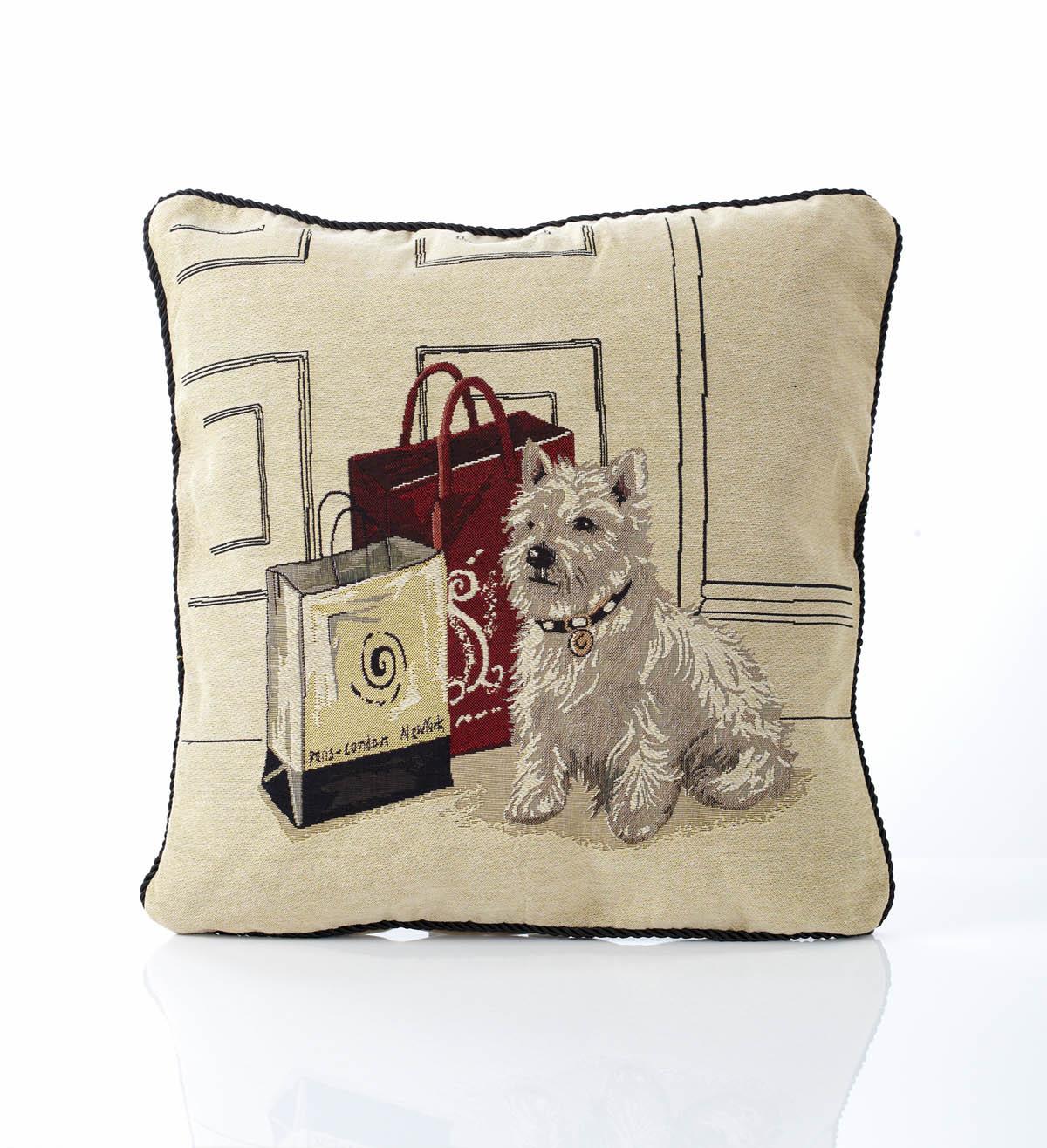Scotty Dog Tapestry Filled Cushion Multi
