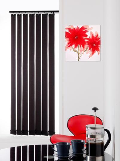Ready Made Black Vertical Blinds 54 drop Black