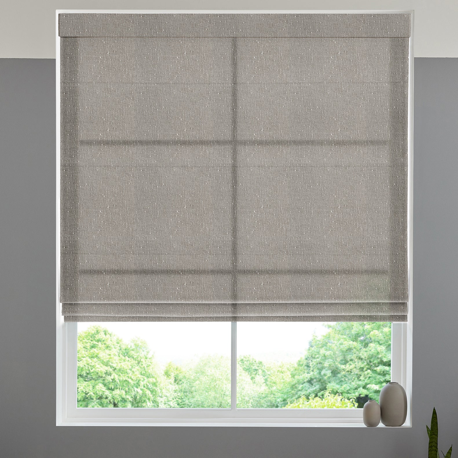 Hadria Made To Measure Sheer Voile Roman Blind in Linen Low Price