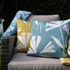 Fusion Alma Outdoor Filled Cushion 43cm x 43cm Teal Ochre
