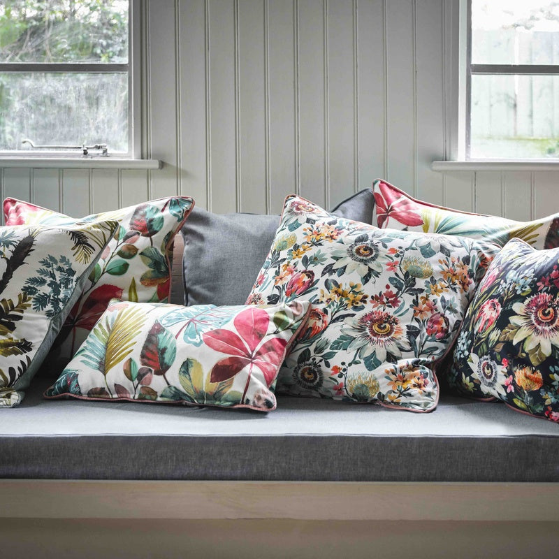 Clarke & Clarke Palm Velvet Fabric Blush