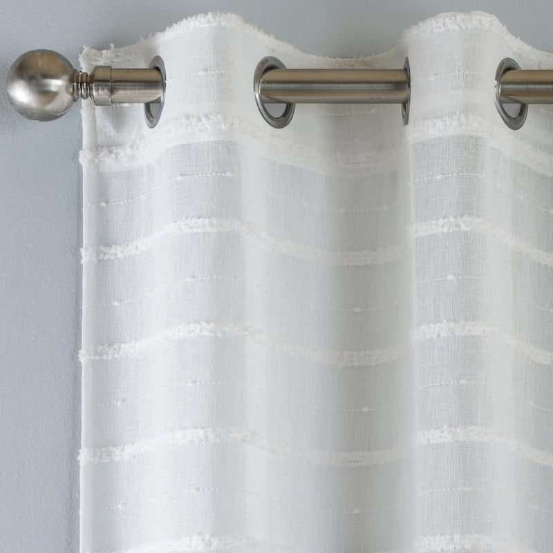 Antigua Eyelet Ready Made Single Voile Curtain Natural