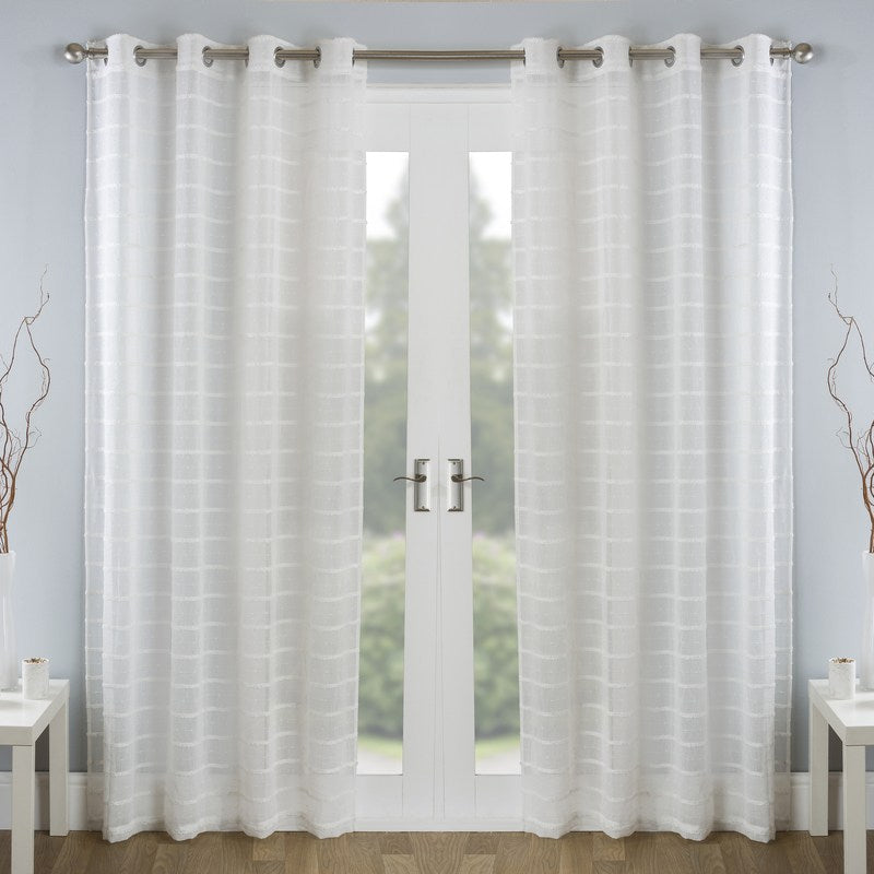 Antigua Eyelet Ready Made Single Voile Curtain Natural