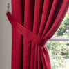 Madison Lined Ready Made Eyelet Curtains Red