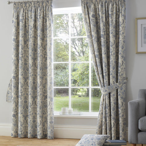 Dreams & Drapes Averie Ready Made Pencil Pleat Curtains Blue