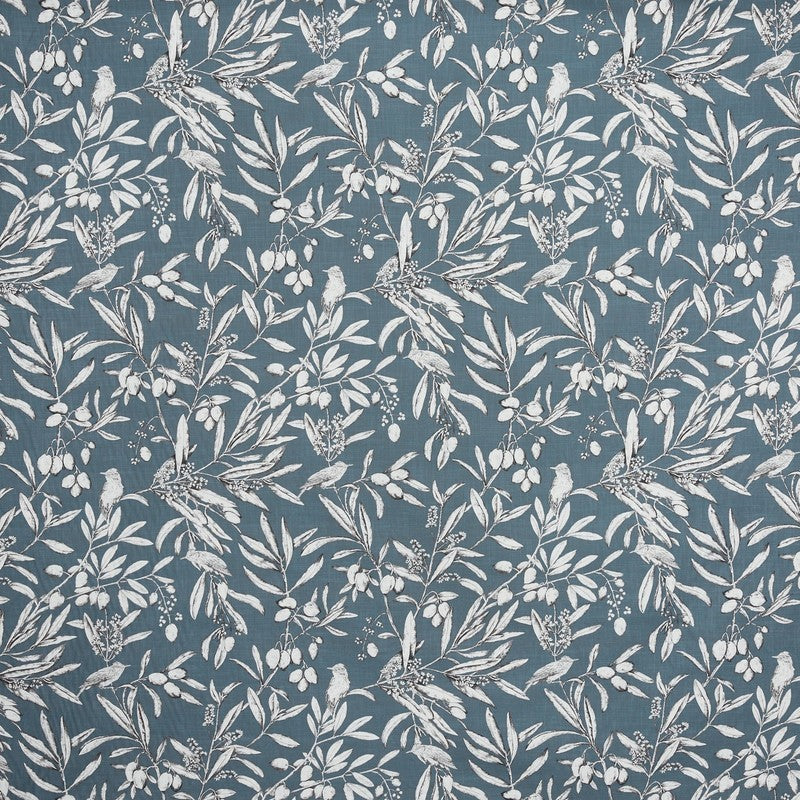 Aviary Curtain Fabric Bluebell